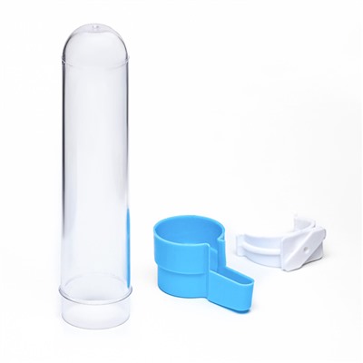 Поилка для птиц 3.3×17 см, 120 мл, синяя