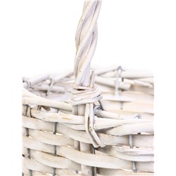 Корзина плетёная для хранения, 22×16×12 см, ручка h=13 см, ива, белая