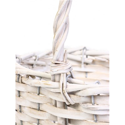 Корзина плетёная для хранения, 22×16×12 см, ручка h=13 см, ива, белая