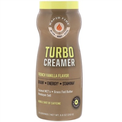 RAPIDFIRE, Turbo Creamer, сливки со вкусом французской ванили, 250 г (8,8 унции)