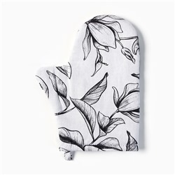Варежка-прихватка «Доляна» Plant leaves, 20×27 см, 100% хлопок, 250 г/м²