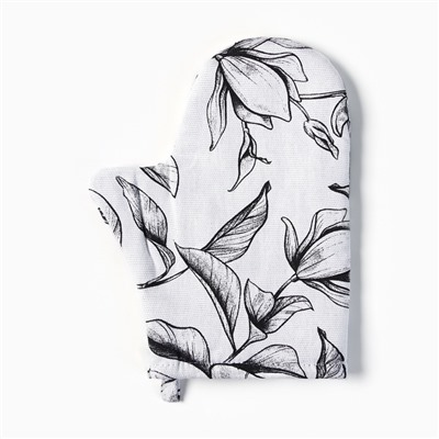 Варежка-прихватка «Доляна» Plant leaves, 20×27 см, 100% хлопок, 250 г/м²