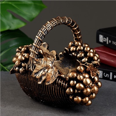 Подставка для бутылки «Корзина с виноградом», под бронзу с позолотой, 20×25×22 см