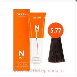 OLLIN "N-JOY" 5/77 – светлый шатен интенсивно-коричневый, перманентная крем-краска для волос 100мл