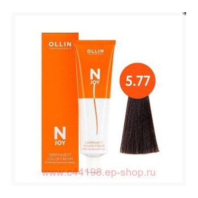 OLLIN "N-JOY" 5/77 – светлый шатен интенсивно-коричневый, перманентная крем-краска для волос 100мл