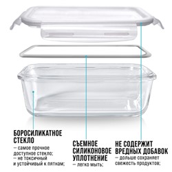 26265 Набор жаропрочных мисок 6пр с/кр 0,37/0,65/1л стекло LR (х4)