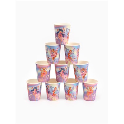 Посуда одноразовая бумажная на 10 персон: стаканы, тарелки, скатерть, ВИНКС