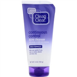 Clean & Clear, Очищающее средство против угрей для постоянного контроля, ежедневная формула, 5 унций (142 г)