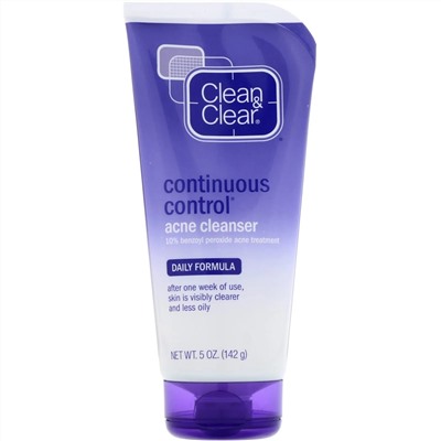 Clean & Clear, Очищающее средство против угрей для постоянного контроля, ежедневная формула, 5 унций (142 г)