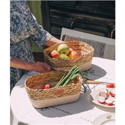 Корзины для хранения SL Home, плетёные, ручной работы, 2 шт., 28×18×10 см, 30×20×12 см