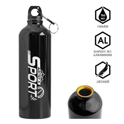 Бутылка для воды «Мастер К», 750 мл, 24.5×7 см, корпус из алюминия