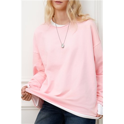 Женский лонгслив оверсайз из футера двухнитки Happyfox