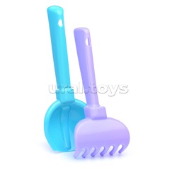 Набор №219: ведро малое с наклейкой, совок №2, грабельки №2