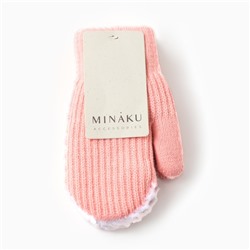 Варежки детские MINAKU, розовые, 18 см
