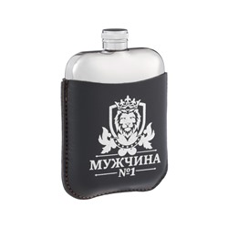 Фляжка «Мужчина №1», нержавеющая сталь, чехол, 180 мл, 6 oz