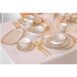 Блюдо фарфоровое овальное Magistro Mediterana, 33.5×17 см, бежевый