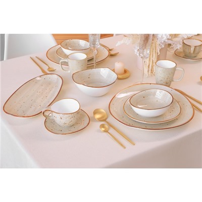 Блюдо фарфоровое овальное Magistro Mediterana, 33.5×17 см, бежевый