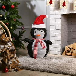 Светодиодная фигура «Пингвин» 35×70×35 см, металл, текстиль, 220 В, свечение белое