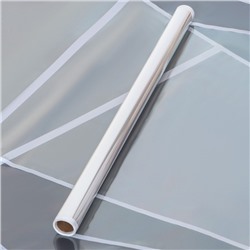 Пленка для цветов и букетов, глянцевая прозрачная «Полоса», 57 ± 2 см × 10 м, белый