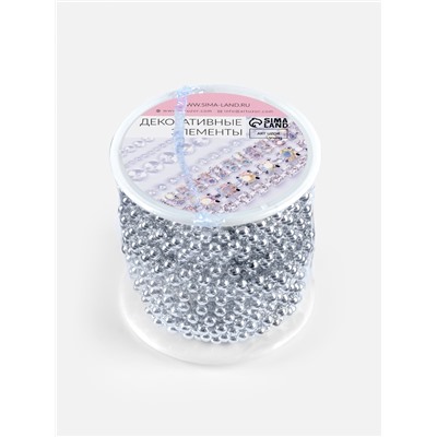 Бусы на нитях, 4 мм, 9±1 м, цвет серебряный