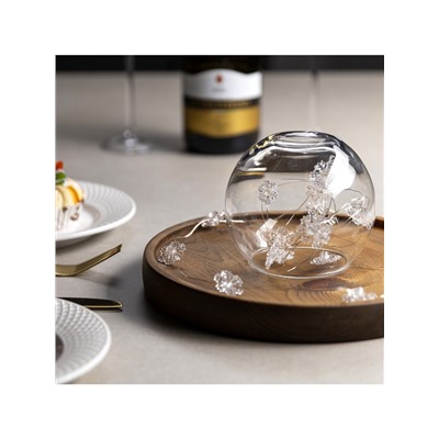 Гирлянда «Нить» 2 м роса с насадками «Снежинка», IP20, серебристая нить, 20 LED, 2 режима, батарейки ААх2 (нет в комплекте), свечение белое