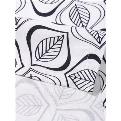 Дорожка на стол Этель Leaves 40×149 см, 100% хлопок, саржа 190 г/м², белая/чёрная