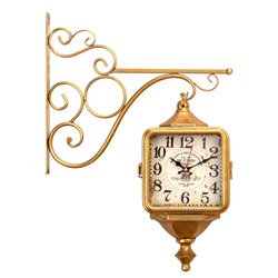 Часы настенные интерьерные «Уличный фонарь», двусторонние, на подвесе, бесшумные, плавный ход, 40×31 см