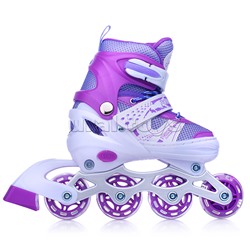 Ролики детские, размер M, фиолетовый (со шлемом и защитным снаряжением)