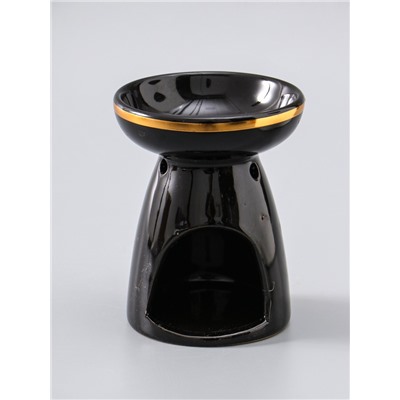 УЦЕНКА Аромалампа керамика "Древо жизни" чёрная с золотом 9,3х9,3х11,8 см