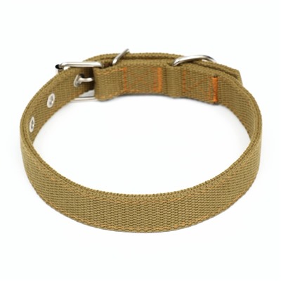 Ошейник брезентовый двухслойный, 58×2.5 см, песочный