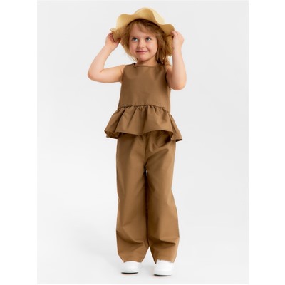 Блузка для девочки, MINAKU, бежевая, рост 134 см