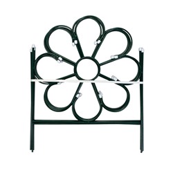 Ограждение декоративное, 75×305 см, 5 секций, металл, зелёное, «Ромашка»