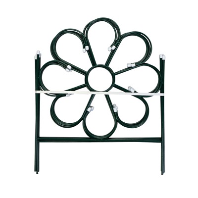 Ограждение декоративное, 75×305 см, 5 секций, металл, зелёное, «Ромашка»