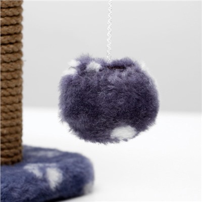 Когтеточка для котят двойная, 30×20×34 см, джут, серая с лапками