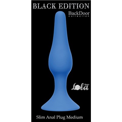 Синяя анальная пробка Slim Anal Plug Medium - 11,5 см.