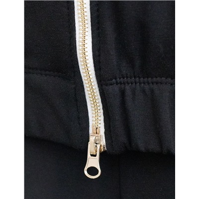 Свободный бомбер с лампасами на молнии из петельчатого футера двухнитки с эластаном