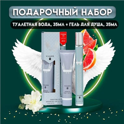 Парфюмерный набор мужской Courageous: Туалетная вода, 35мл + Гель для душа, 35мл