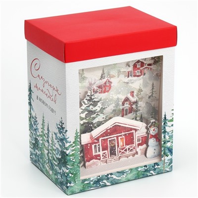 Коробка подарочная новогодняя складная с 3D эффектом «Сказочных моментов», 18×14×23 см