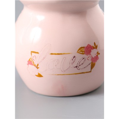 УЦЕНКА Аромалампа для эфирных масел керамика «Любовь», розовая, 7.2×7.2×7.8 см
