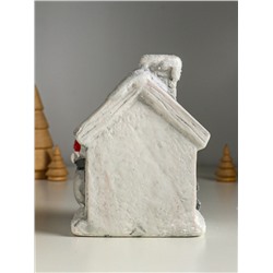 Фигурка светящаяся «Снеговичок у домика», керамика, 11.5×7.5×15.5 см