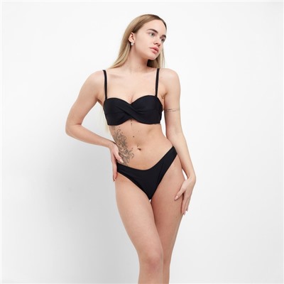 Купальник раздельный женский (плавки 2 шт.), размер 50, чёрный (46)