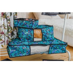 Кофр для хранения вещей Доляна «Тропики», 80×45×15 см, синий