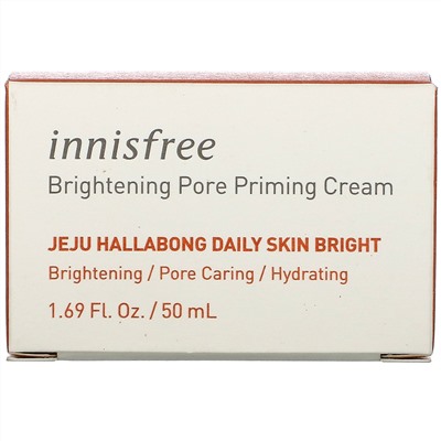 Innisfree, Jeju Hallabong Daily Skin Bright, Brightening Pore Priming Cream, 1.69 fl oz (50 ml)