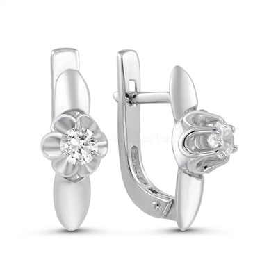 Серьги из серебра с фианитами родированные 925 пробы 2-3177р200