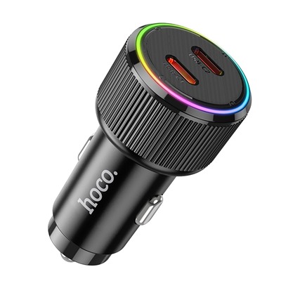 Адаптер Автомобильный Hoco NZ14B Guerrero PD50W (2*Type-C) (black)