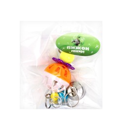 Игрушка для птиц «Дискотека», 19×4 см, с зеркалом и шариком, цвет МИКС