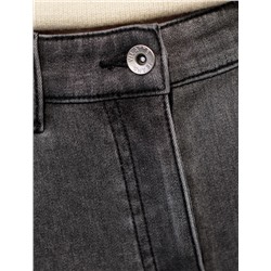 Джинсы mom-fit из эластичного денима на флисе