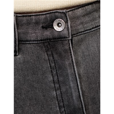 Джинсы mom-fit из эластичного денима на флисе