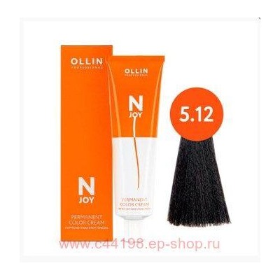 OLLIN "N-JOY" 5/12 – светлый шатен пепельно-фиолетовый, перманентная крем-краска для волос 100мл
