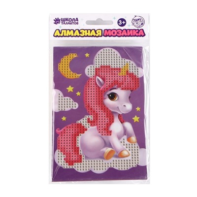 Алмазная мозаика с частичным заполнением для детей «Волшебный единорог», 10×15 см